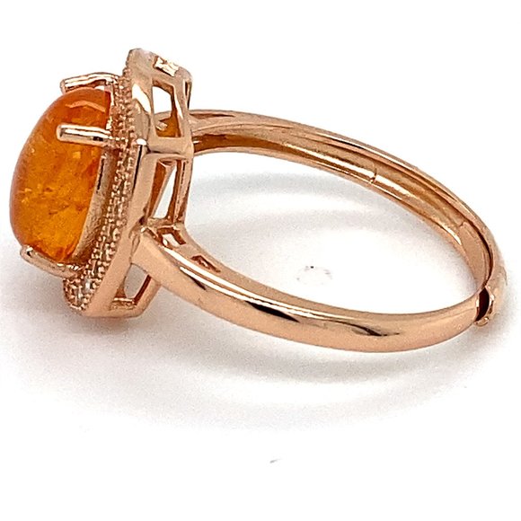 Mandarin Spessartine 3.40ct Rose Gold Silver Ring - Picture 5 of 6